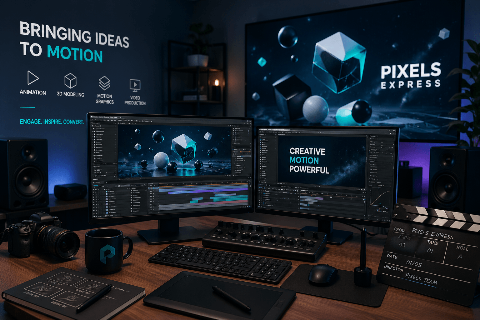 Motion graphics and 3D animation service